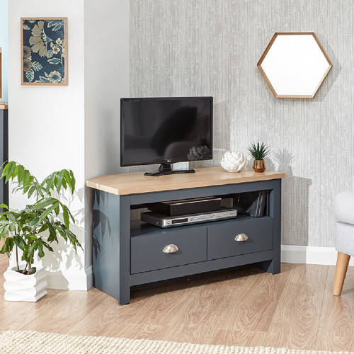 Lancaster Slate Blue Corner TV Unit