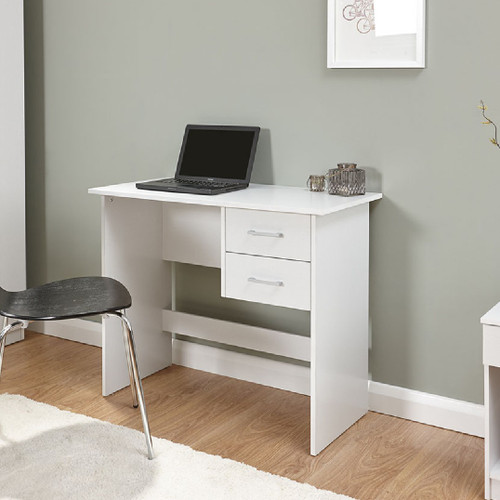 Panama White 2 Drawer Desk