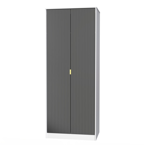 Linear Black and White 2 Door Wardrobe