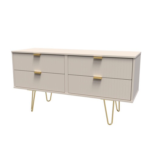 Linear Kashmir 4 Drawer Bed Box with Gold Hairpin Legs