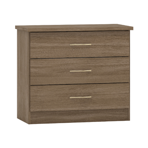 Nevada Rustic Oak 3 Drawer Chest