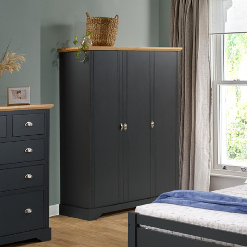 Toledo Grey and Oak 3 Door Wardrobe