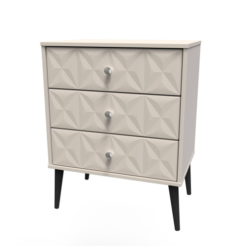 Pixel Kashmir Matt 3 Drawer Midi Chest with Dark Scandinavian Legs