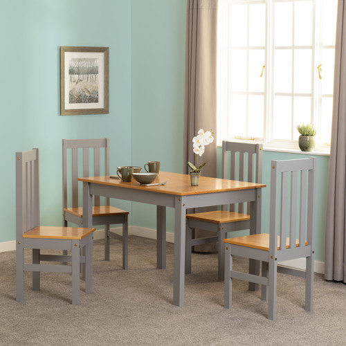 Ludlow Grey and Oak 4 Seater Dining Set