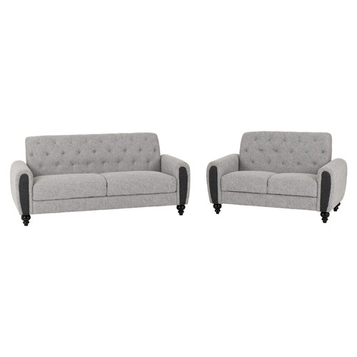 Chester Grey Fabric 3+2 Sofa Suite