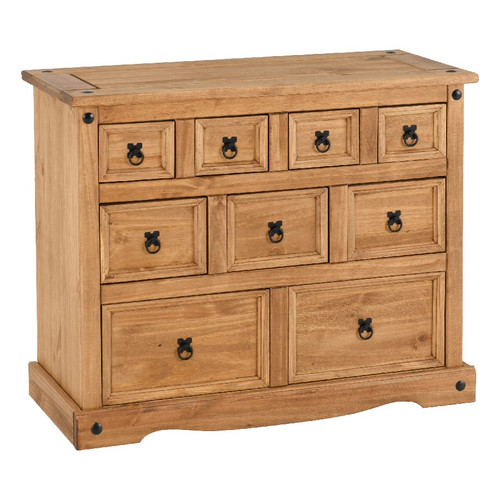 Corona Pine 9 Drawer Merchants Chest 