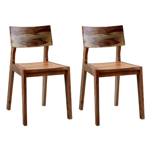 Pair of Aspen Reclaimed Solid Wood Dining Chairs