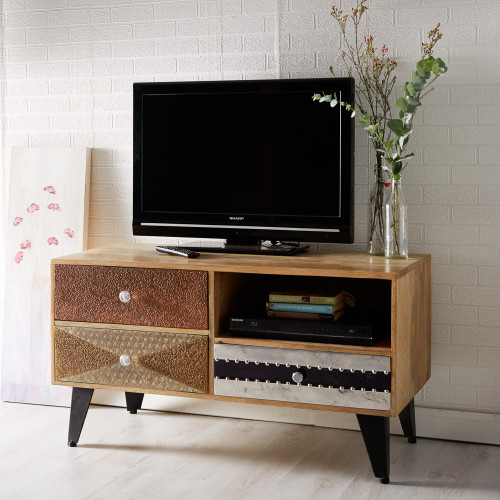 Sorio Reclaimed Wood and Metal TV Unit