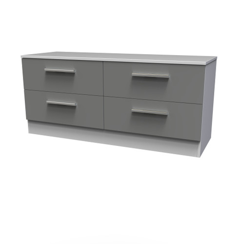 Contrast Dusk Grey and White 4 Drawer Bed Box