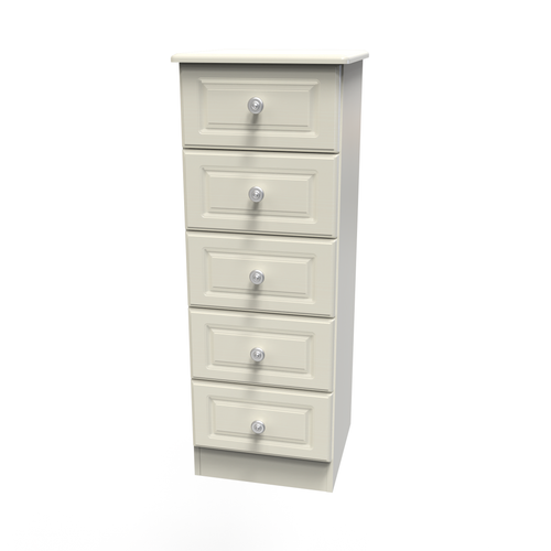 Pembroke Cream Ash 5 Drawer Narrow Chest 