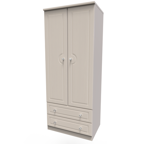 Crystal Kashmir Ash 2 Door 2 Drawer Wardrobe