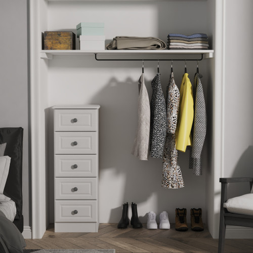 Pembroke Grey Ash 5 Drawer Narrow Chest