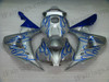 Honda CBR1000RR 2006 2007 silver and blue flame fairing kits, this Honda CBR1000RR 2006 2007 plastics was applied in silver and blue flamegraphics, this 2006 2007 CBR1000RR fairing set comes with the both color and decals shown as the photo.If you want to do custom fairings for CBR1000RR 2006 2007,our talented airbrusher will custom it for you.