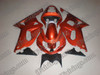 Suzuki GSXR600/750 2001 2002 2003 orange fairing kits, this Suzuki GSXR600/750 2001 2002 2003 plastics was applied in orange graphics, this 2001 2002 2003 GSXR600/750 fairing set comes with the both color and decals shown as the photo.If you want to do custom fairings for GSXR600/750 2001 2002 2003,our talented airbrusher will custom it for you.