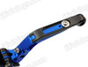 Blue/Black CNC adjustable folding and extendable levers for Honda CBR600 F3 1995 to 2007 (F-18/H-626). Our levers are designed as a direct replacement of the stock levers but more benefit over the stock ones