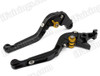 Black CNC adjustable folding and extendable levers for Honda CBR600RR 2007 to 2012 (F-33/Y-688H). Our levers are designed as a direct replacement of the stock levers but more benefit over the stock ones.