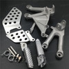 Aluminum alloy made replacement rider/front foot pegs and mount bracket kits for 2004-2007 Honda CBR1000RR, this style footrest assembly are light weight than OEM stock footrest and race-inspired design provides excellent traction and feedback. CNC machined from high-impact aluminum for durability and precise fitment.