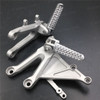 Aluminum alloy made replacement rider/front foot pegs and mount bracket kits for 2004-2007 Honda CBR1000RR, this style footrest assembly are light weight than OEM stock footrest and race-inspired design provides excellent traction and feedback. CNC machined from high-impact aluminum for durability and precise fitment.