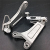 Aluminum alloy made replacement passenger/rear foot pegs and mount bracket assembly for 2003 2004 Honda CBR600RR, these style footrest assembly are light weight than OEM stock footrest and race-inspired design provides excellent traction and feedback. CNC machined from high-impact aluminum for durability and precise fitment.