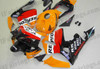 Honda CBR600RR 2003 2004 repsol replica fairing kits, this Honda CBR600RR 2003 2004 plastics was applied in repsol replica graphics, this 2003 2004 CBR600RR fairing set comes with the both color and decals shown as the photo.If you want to do custom fairings for CBR600RR 2003 2004,our talented airbrusher will custom it for you.