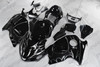 1999 to 2007 Suzuki Hayabusa GSX1300R gloss black fairing with gray flame