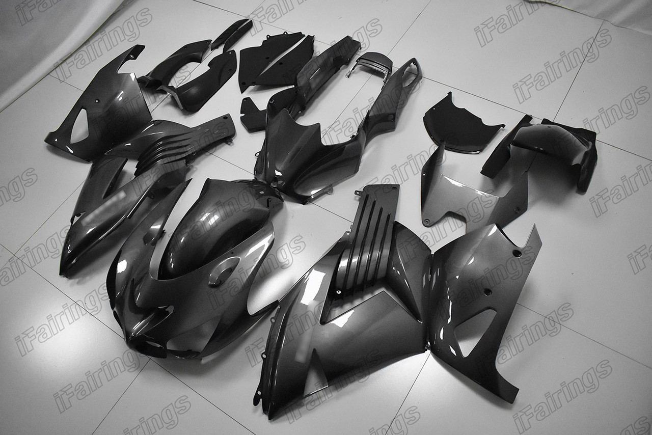 Kawasaki Ninja ZX-14 ZZR1400 Metallic Gloss Gray Fairings - iFairings