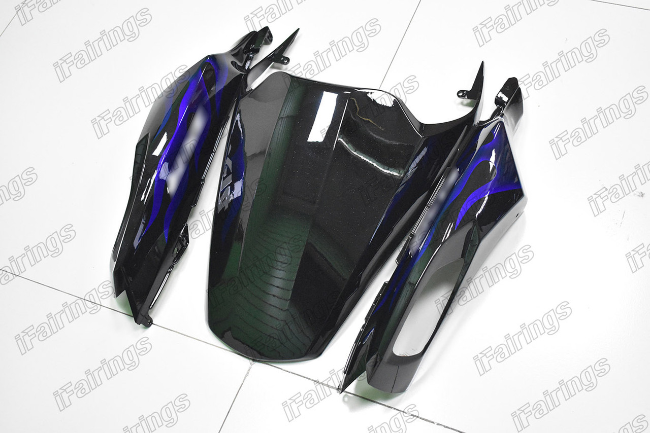 Aftermarket fairing for 2006 to 2011 Kawasaki Ninja ZX-14 blue flame.