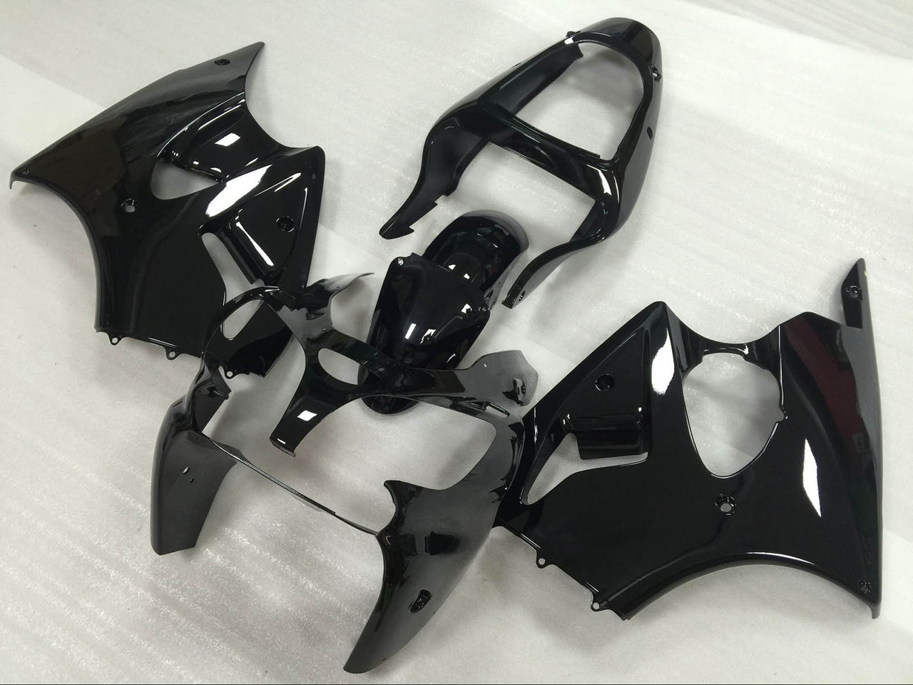2001 2002 Kawasaki Ninja ZX-6R gloss black fairing kit - iFairings