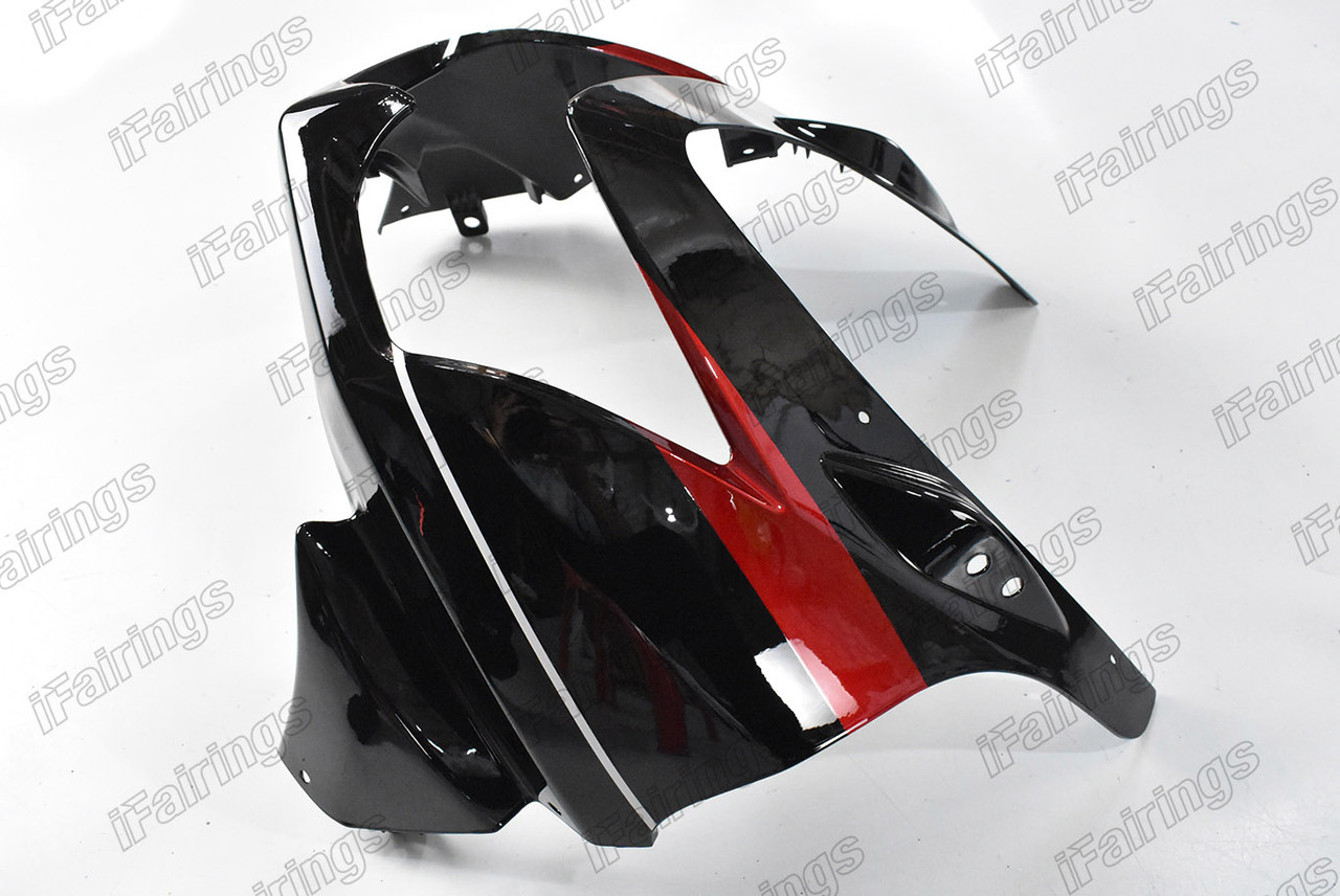 フェアリング 2008-2012忍者250Rブラックキャンディー赤ABSプラスチック注入フェアリングキット Fit for 2008-2012 NINJA 250R Black Candy Red ABS P | EX250 ZX250 スポーツバイクカウリング Ninja EX250R EX 250