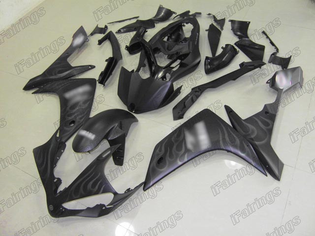 Aftermarket fairing for 2007 2008 Yamaha YZF-R1 matte black color gray