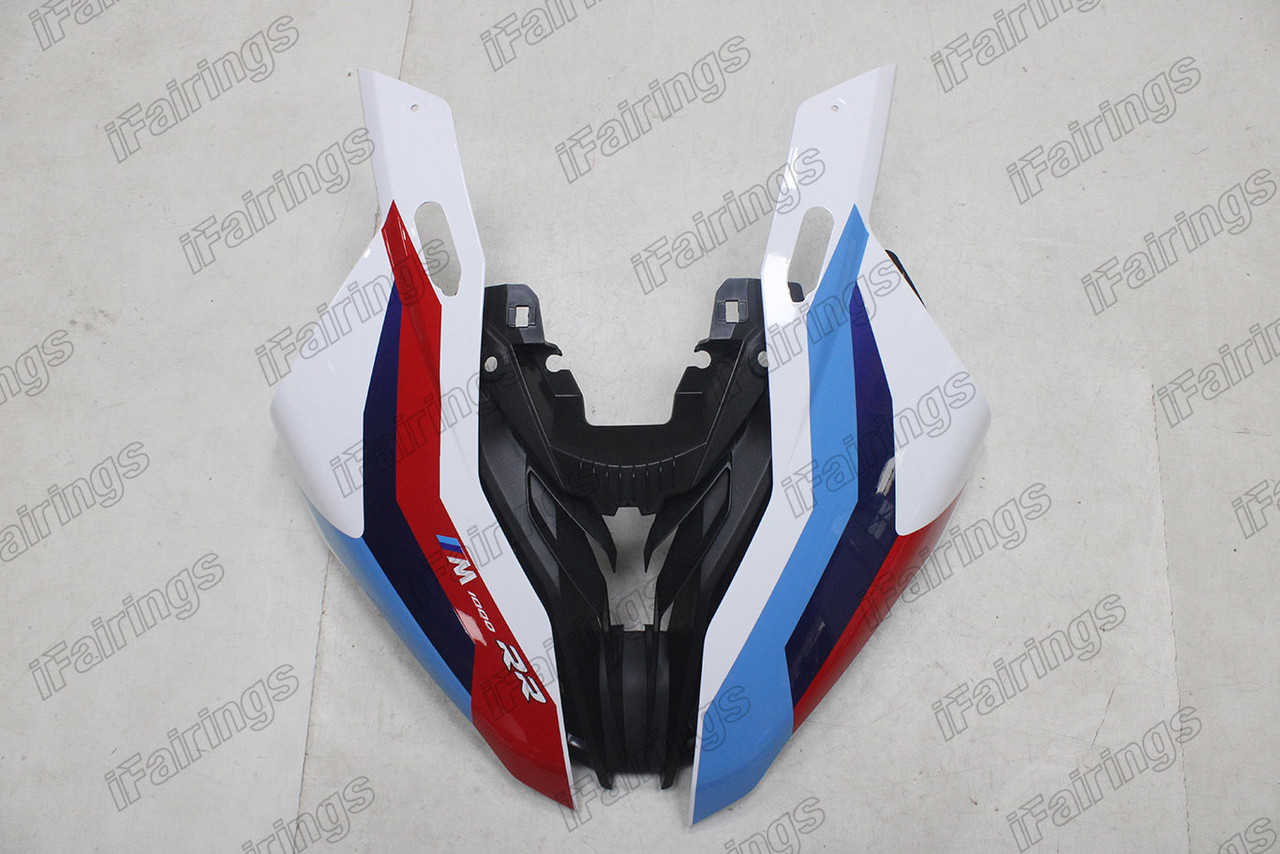 Aftermarket fairing for 2019 to 2022 BMW S1000RR red blue white and black.