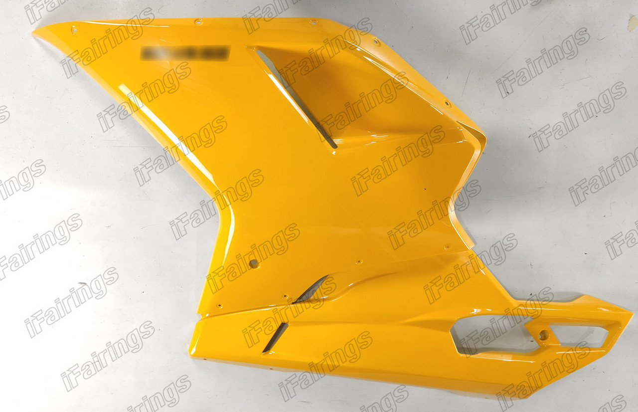 Aftermarket fairing for Ducati 848 1098 1198 in yellow color.