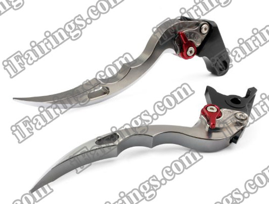 Grey CNC blade brake & clutch levers for Kawasaki ZX10R 2004 2005 (F-14/K-828). Our levers are designed as a direct replacement of the stock levers but more benefit over the stock ones