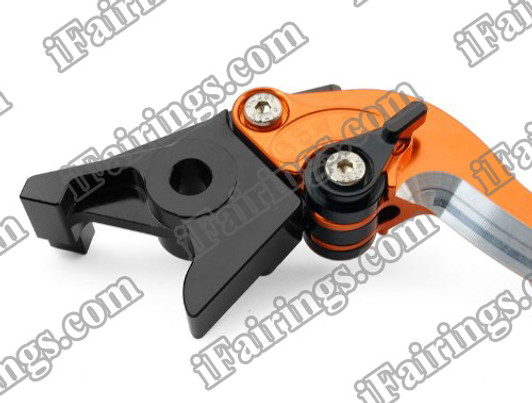 Orange CNC blade brake & clutch levers for Kawasaki ZX10R 2004 2005 (F-14/K-828). Our levers are designed as a direct replacement of the stock levers but more benefit over the stock ones