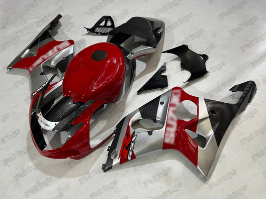 2000 2001 2002 Suzuki GSX-R1000 custom fairing red/silver/carbon fiber color