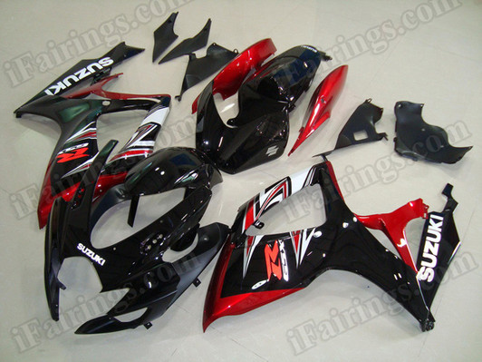 aftermarket fairings and bodywork for 2006 2007 Suzuki GSX R 600/750, this motorcycle fairings are replacement plastic with various graphics,  they are top quality and oem fairing quality comparable. All the bodywork panels are pre-drilled and 100% precise fit factory bike.