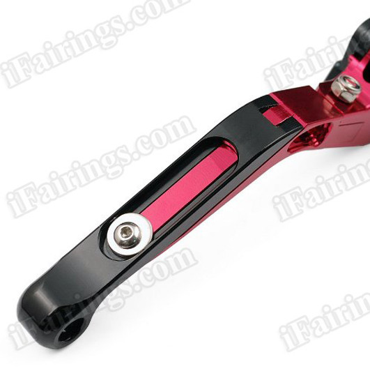 iFairings Levers are manufactured from quality CNC T-6 billet aluminum and offer effortless adjustments with 6-position adjusters that slide over ball bearings and snap securely into place. They are anodized with beautiful glossy and vibrant finish, which increases resistance to corrosion and wear. 