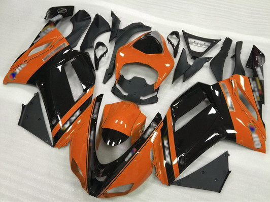 2007 2008 Kawasaki Ninja ZX-6R orange and black fairings 2007 2008 Kawasaki Ninja ZX-6R orange and black fairings