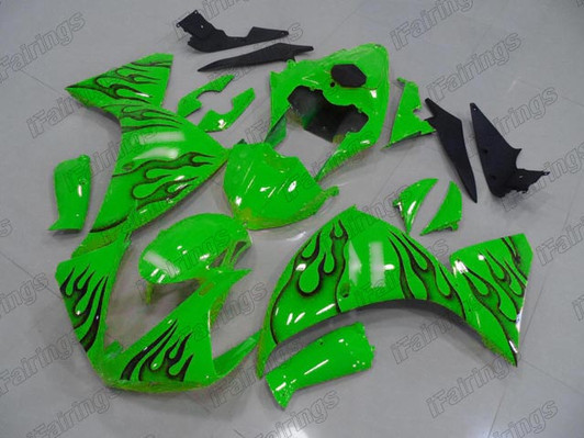 2009 2010 2011 Yamaha YZF R1 green flame fairings. 2009 2010 2011 Yamaha YZF R1 green flame fairings.