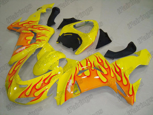 2006 2007 Kawasaki Ninja ZX-10R ghost flame fairing - iFairings