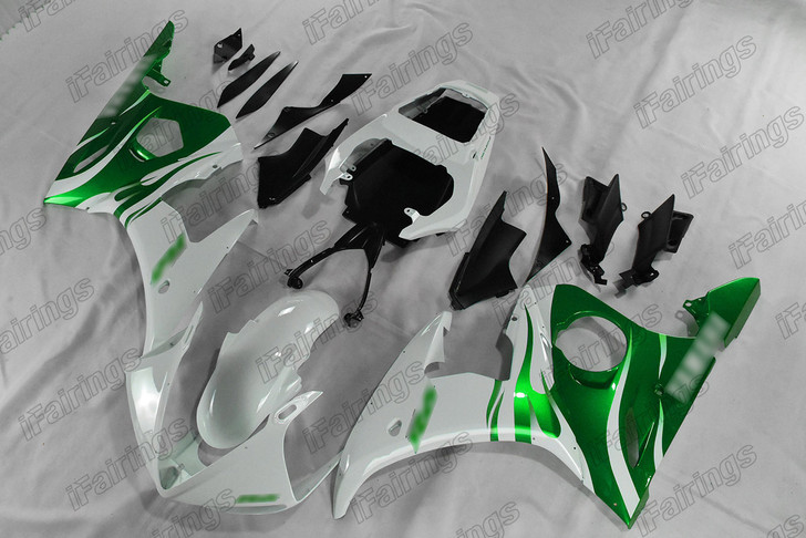 2003 2004 2005 Yamaha YZF-R6 white and green fairings