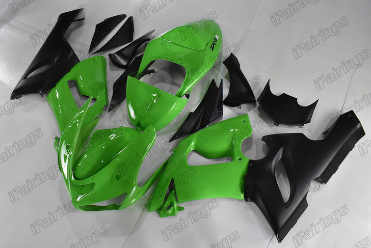 2005 2006 Kawasaki Ninja ZX-6R ZX-6RR 636 original green and black fairings