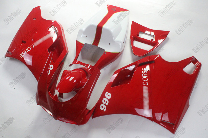 Ducati 748/916/996 Replacement Fairing Kit - Corse Red/White.