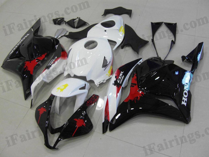 Honda CBR600RR 2009 2010 2011 Honda Limited Edition fairing kits, this Honda CBR600RR 2009 2010 2011 plastics was applied in honda limited editiongraphics, this 2009 2010 2011 CBR600RR fairing set comes with the both color and decals shown as the photo.If you want to do custom fairings for CBR600RR 2009 2010 2011,our talented airbrusher will custom it for you.