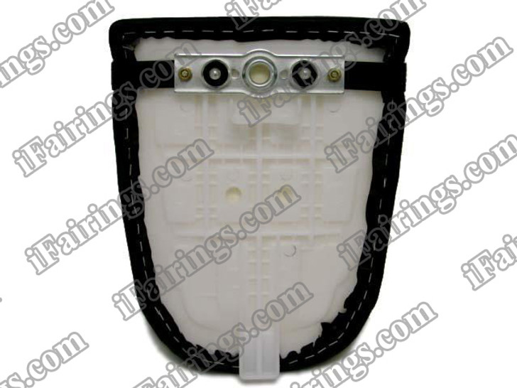 Black rear pillion passenger seat for 2001 2002 2003 Suzuki GSXR 600/750. it is made of synthetic Leather, high-density foam, high quality ABS plastic and comes with all the mounting brackets.