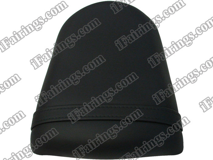 Black rear pillion passenger seat for 2003 2004 Suzuki GSXR 1000. it is made of synthetic Leather, high-density foam, high quality ABS plastic and comes with all the mounting brackets.