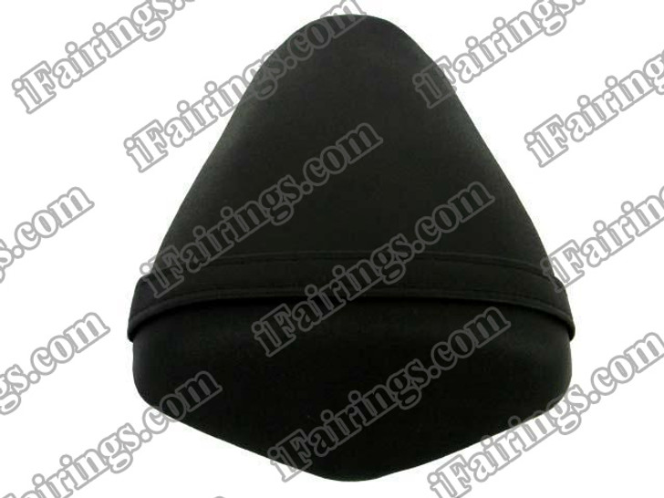 Black rear pillion passenger seat for 2009 2010 Kawasaki Ninja ZX6R 636. it is made of synthetic Leather, high-density foam, high quality ABS plastic and comes with all the mounting brackets.