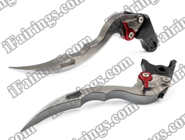 Grey CNC blade brake & clutch levers for Honda CBR600 F3, F4, F4i 1995 to 2007 (F-18/H-626). Our levers are designed as a direct replacement of the stock levers but more benefit over the stock ones