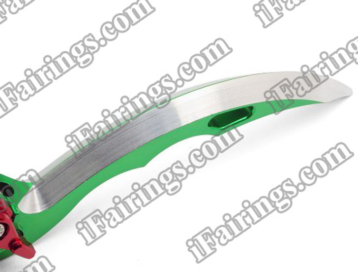 Green CNC blade brake & clutch levers for Honda CBR600 F3, F4, F4i 1995 to 2007 (F-18/H-626). Our levers are designed as a direct replacement of the stock levers but more benefit over the stock ones