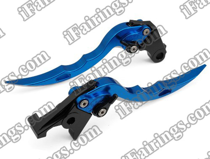 Blue CNC blade brake & clutch levers for Suzuki GSXR 600/750 2006 2007 2008 2009 2010 (F-35/S-35). Our levers are designed as a direct replacement of the stock levers but more benefit over the stock ones.